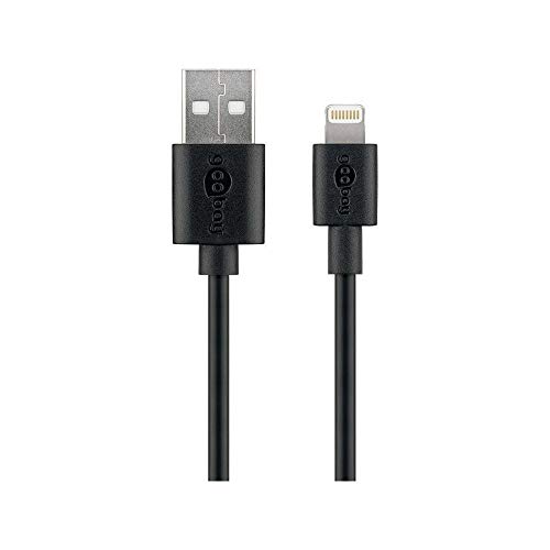 Goobay 72904 Lightningkabel 0,5m / Apple Lightning auf USB A Ladekabel / High Speed 480 Mbits / Aufladekabel Handyladekabel iPad iPhone AirPods / Schwarz / 0,5m von goobay