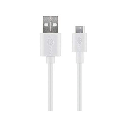 Goobay 77527 Micro USB Schnelllade und Synchronisationskabel für Android-Geräte, Weiß von goobay