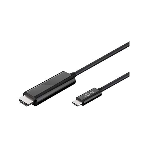 Goobay 77528 USB-C HDMI Adapterkabel, USB-C Stecker (Typ C) auf HDMI Stecker (Typ A) Video und Audioübertragung, 4K@60Hz, 1,80m, schwarz von goobay