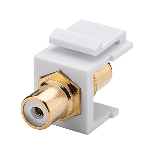 GOOBAY Einbau-Modul 79676, 2X Cinch-Buchse, weiß, vergoldet von goobay