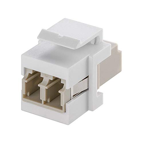 Goobay 80000 Keystone Modul Lichtwellenleiter mit 2x LC Duplex Buchsen für Multimode Faser & Lichtwellenleiter Kabel mit LWL Stecker / 17,2 mm / Weiß von goobay