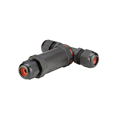 Goobay 81286 Outdoor T-Stück Kabelverbinder wasserdicht IP68 / 3 polige Kabelmuffe / Stromkabel verbinden LSA / Außenbereich T Verbindungsmuffe von goobay