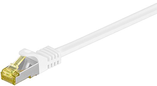 Goobay 91090 RJ45 Patchkabel CAT 6A S/FTP (PiMF) mit CAT 7 Rohkabel / 500 MHz Netzwerkkabel / Internetkabel RJ 45 Stecker / LAN Kabel Weiß 0,5m von goobay