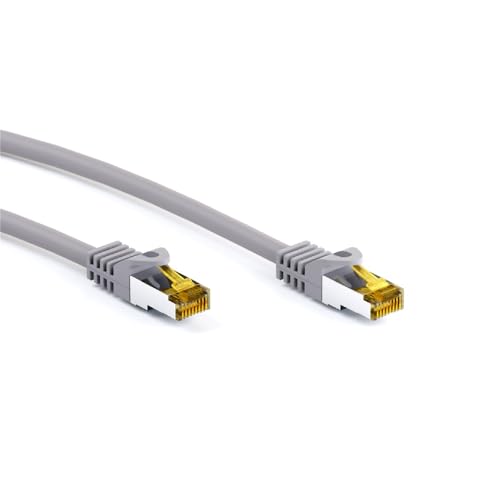 Goobay 91612 RJ45 Patchkabel CAT 6A S/FTP (PiMF) mit CAT 7 Rohkabel / 500 MHz Netzwerkkabel / Internetkabel RJ 45 Stecker / LAN Kabel Grau 3m von goobay