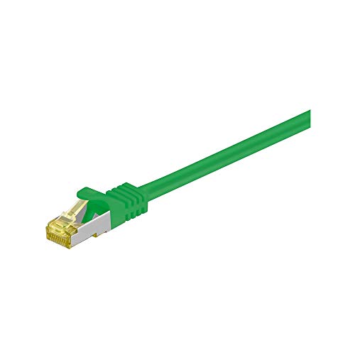 Goobay 91640 RJ45 Patchkabel CAT 6A S/FTP (PiMF) mit CAT 7 Rohkabel / 500 MHz Netzwerkkabel / Internetkabel RJ 45 Stecker / LAN Kabel / Grün 10m von goobay