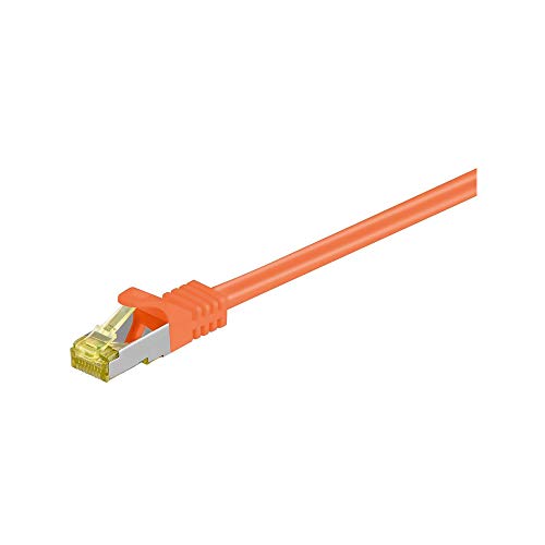 Goobay 91642 RJ45 Patchkabel CAT 6A S/FTP (PiMF) mit CAT 7 Rohkabel / 500 MHz Netzwerkkabel / Internetkabel RJ 45 Stecker / LAN Kabel / Orange 10m von goobay
