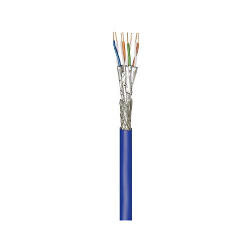 Goobay 91893 "CAT 7A+ Netzwerkkabel, S/FTP (PiMF), 100m Blau/Schwarz von goobay