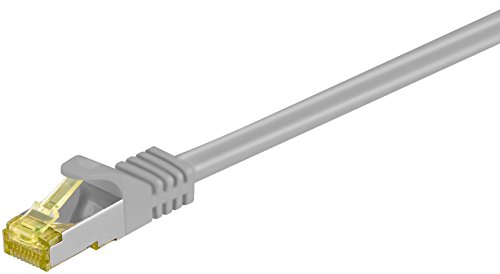 Goobay 92635 Lan Kabel 0,25meter doppelt geschirmt S-FTP - Netzwerkkabel CAT 7 Kabel 0,25m - LAN Kabel CAT 7 mit 10 Gigabit - RJ-45 Stecker - Grau von goobay