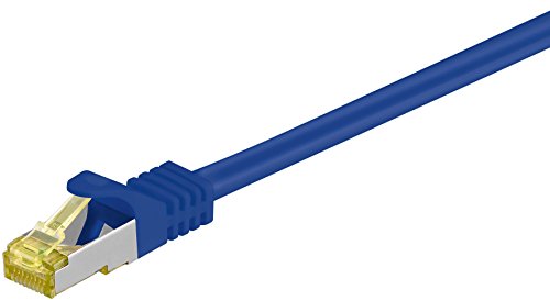 Goobay 92671 Lan Kabel 0,25meter doppelt geschirmt S-FTP - Netzwerkkabel CAT 7 Kabel 0,25m - LAN Kabel CAT 7 mit 10 Gigabit - RJ-45 Stecker - Blau von goobay