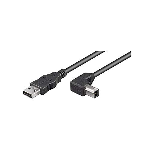 Goobay 93017 USB 2.0 auf USB B Druckerkabel 90 Grad Stecker / für Scanner & Drucker / Scannerkabel Universal kompatibel Dell Epson / Schwarz / 1 Meter von goobay