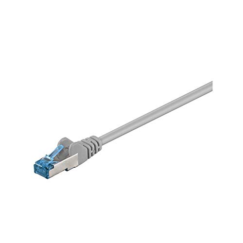 Goobay 93659 RJ45 Patchkabel CAT 6A S/FTP PiMF / 500 MHz Netzwerkkabel / Kupfer Internetkabel halogenfrei / RJ 45 Stecker / LAN Kabel / Grau / 0,5m von goobay