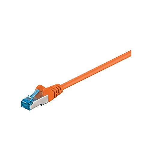 Goobay 93744 RJ45 Patchkabel CAT 6A S/FTP PiMF / 500 MHz Netzwerkkabel / Kupfer Internetkabel halogenfrei / RJ 45 Stecker / LAN Kabel / Orange / 2m von goobay