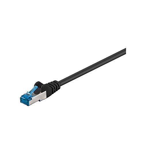 Goobay 93746 RJ45 Patchkabel CAT 6A S/FTP PiMF / 500 MHz Netzwerkkabel / Kupfer Internetkabel halogenfrei / RJ 45 Stecker / LAN Kabel / Schwarz / 2m von goobay