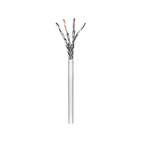 Goobay 93956 CAT 6 Netzwerkkabel, S/FTP (PiMF), Grau, CCA Kupfergemisch für SOHO Anwendungen, AWG 23/1 (Solid), PE von goobay