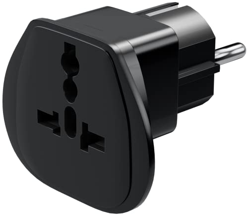 Goobay 94028 Universal Reiseadapter, Stromadapter, Schutzkontakt CEE 7/7, Schuko-Standard, Schwarz, 1 Stück von goobay