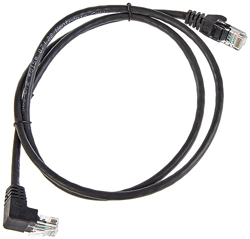 Goobay 94171 Cat 5E Patchkabel, 1x 90° gewinkelt, U/UTP, Schwarz von goobay