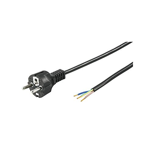 Goobay 94701 Stromkabel mit offenen Kabelenden & angepressten Aderendhülsen / gerader Schutzkontaktstecker / Universelles Netzkabel / Schwarz / 2 m Goobay 94701 Stromkabel mit offenen Kabelenden & angepressten Aderendhülsen / gerader Schutzkontaktstecker / Universelles Netzkabel / Schwarz / 2 m von goobay