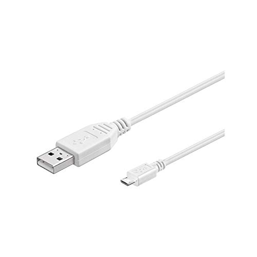 Goobay 95143 USB A auf Micro USB B Kabel 1,8m / Handykabel 480 Mbits / Ladekabel USB 2.0 zu Micro USB Type B Stecker Adapterkabel / Kupferleiter / Weiß / 1,8 Meter von goobay