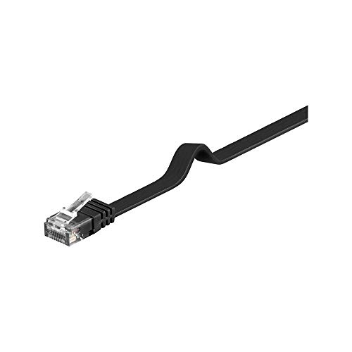 Goobay 95384 CAT 6 Flach-Patchkabel, U/UTP, Schwarz, Kupfermaterial von goobay