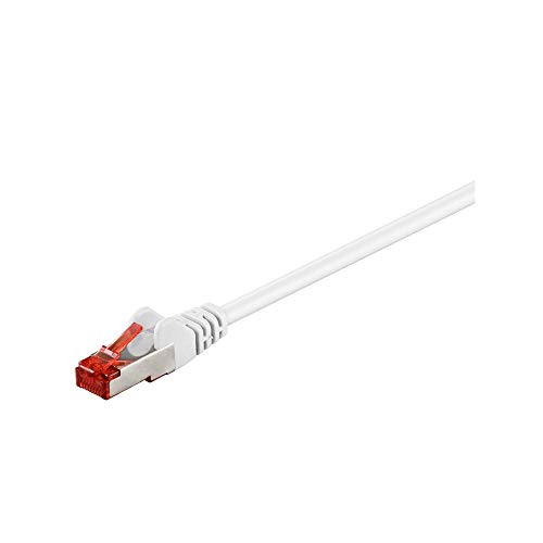 Goobay 95501 CAT 6 Patchkabel, S/FTP (PiMF), Weiß, CCA Kupfergemisch von goobay