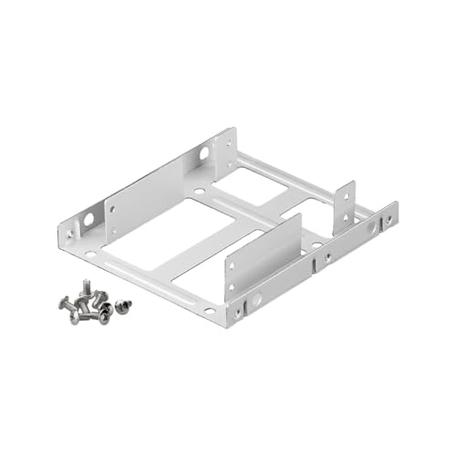 Goobay 95875 2,5 auf 3,5 SSD Festplatte Einbaurahmen / SSD Halterung zum Einbau von 2,5" Festplatten in 3,5" Gehäuseschacht / Inkl. Schrauben / Silber von goobay