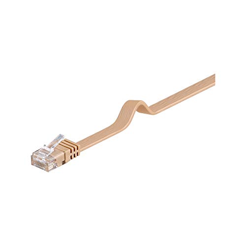 Goobay 95883 CAT 6 Flach-Patchkabel, U/UTP, Hellbraun von goobay