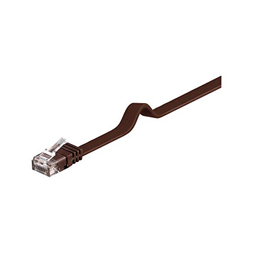 Goobay 95897 CAT 6 Flach-Patchkabel, U/UTP, Dunkelbraun von goobay