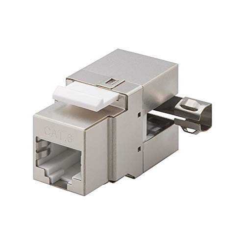 Goobay 95901 Keystone Modul RJ45 Buchse 90 Grad / CAT 6 Netzwerkstecker 250 MHz / STP / Ethernet Buchse 8P8C / LSA Montage / Metallgehäuse von goobay