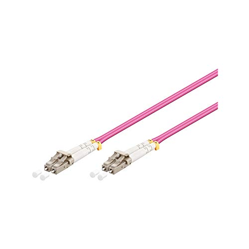 Goobay 95935 Glasfaser Kabel Multimode OM4 Violett Duplex / LC UPC Stecker auf LC UPC Stecker / Lichtwellenleiter LWL Kabel halogenfrei / Violett / Glasfaserkabel 2m von goobay
