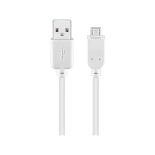 Goobay 96194 USB A auf Micro USB B Kabel 3m / Handykabel 480 Mbits / Ladekabel USB 2.0 zu Micro USB Type B Stecker Adapterkabel / Kupferleiter / Weiß / 3 Meter von goobay