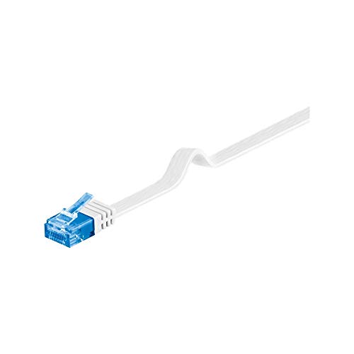 Goobay 96303 CAT 6A Kabel Flachkabel / U/UTP Patchkabel / 500 MHz Netzwerkkabel flach / RJ45 Stecker Internetkabel / Flaches LAN Kabel 0,5m / Weiß / 0,5 Meter von goobay