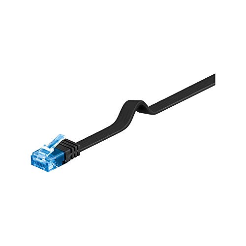 Goobay 96334 CAT 6A Kabel Flachkabel / U/UTP Patchkabel / 500 MHz Netzwerkkabel flach / RJ45 Stecker Internetkabel / Flaches LAN Kabel 3m / Schwarz / 3 Meter von goobay