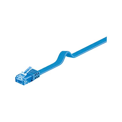 Goobay 96339 CAT 6A Kabel Flachkabel / U/UTP Patchkabel / 500 MHz Netzwerkkabel flach / RJ45 Stecker Internetkabel / Flaches LAN Kabel 5m / Blau / 5 Meter von goobay