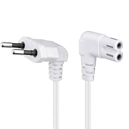 Goobay 97356 Euro Anschlusskabel beidseitig abgewinkelt; 3 m, Weiß Eurostecker (Typ C, CEE 7/16) > Gerätebuchse C18 von goobay