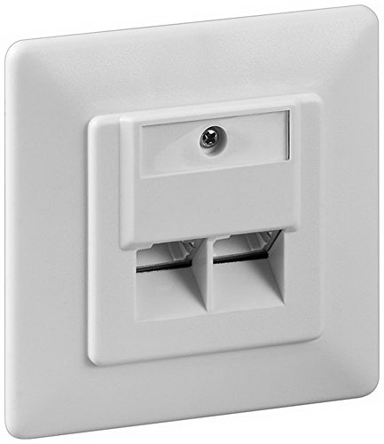 Goobay CAT6- DUP FLUSH Unterputzdose 2x RJ45 geschirmt weiß von goobay