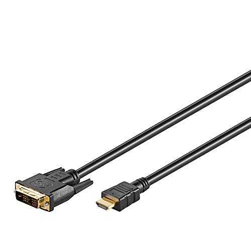 HDMI 19 polig Stecker auf DVI-D 18+1 polig Stecker gold 2.0m von goobay