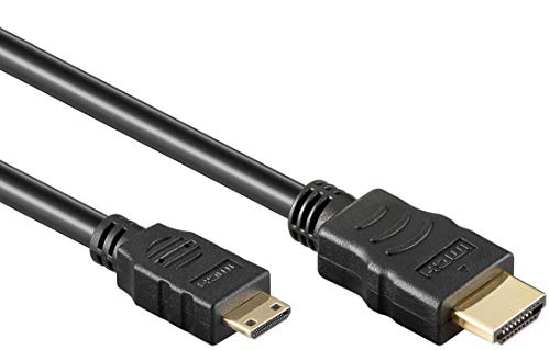 PremiumCord High Speed ​​Kabel 5 m HDMI A - HDMI mini C M/M, Kompatibel mit Video FULL HD 1080p, Deep Color, 3D, ARC, HDR, 4,95Gbps, vergoldete Anschlüsse, schwarz von goobay