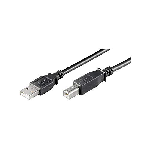 USB 2.0 Kabel, (lose Ware), 'A' Stecker > 'B' Stecker USB AB 500 LC HiSpeed schwarz 2.0 5m von goobay