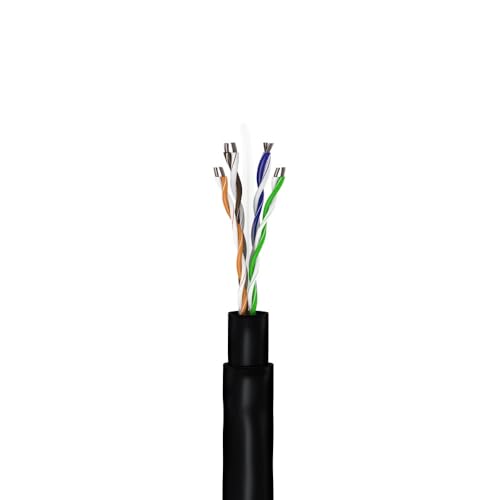 Wentronic Goobay CAT 6 Outdoor Netzwerkkabel-Set, UUTP, Schwarz, 100 m - Kupfermaterial, AWG 241 (solid), PE (55440) von goobay