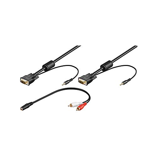 Wentronic Monitorkabel (15-polig HD Stecker auf 15-polig HD Stecker, SVGA, XGA) 3m schwarz von goobay