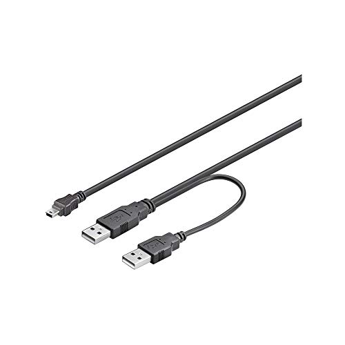 Wentronic USB Kabel (2X A-Stecker auf 5-polig Mini B-Stecker) 0,6m, 1 Stück von goobay