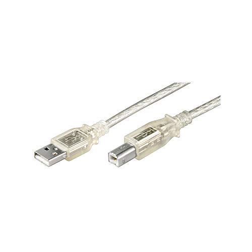 Wentronic USB Kabel (A-Stecker auf B-Stecker) transparent 3m, 68973-GB von goobay