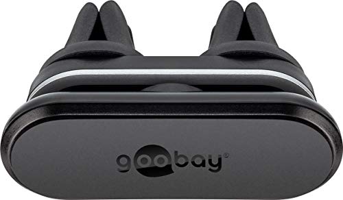 goobay 45651 Doppelmagnethalter für den Lüftungsschacht, Schwarz - zur einfachen und sicheren Befestigung im Fahrzeug von goobay