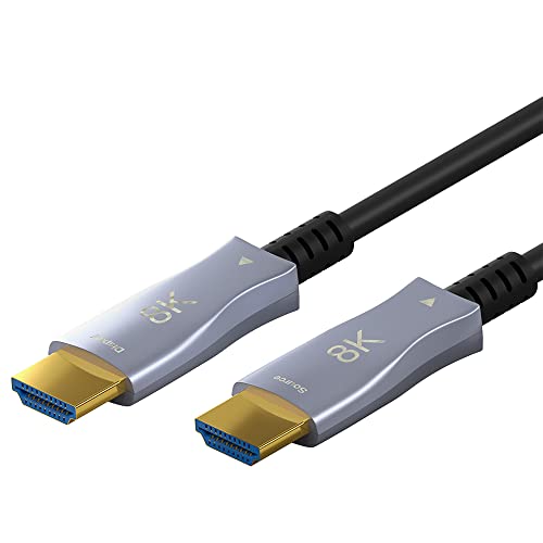 goobay 49884 Optisches High Speed HDMI Kabel mit Ethernet (AOC) / Glasfaserkabel/Hochgeschwindigkeitskabel für 8K @ 60Hz / 4K @ 120Hz / Kompatibel mit PS5 Xbox PC TV / 20m von goobay