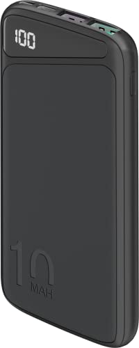 goobay 53936 QC 3.0 Powerbank 10.000 mAh mit Schnellladefunktion/Externer Akku/Power Bank für Smartphone & Tablet/Ladegerät Powerpack mit 2 USB-A Ports, Schwarz, Kompakt von goobay