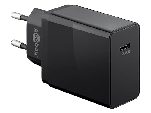 goobay 57748 USB-C PD (Power Delivery) Schnellladegerät 25W, Ladegerät/Netzteil/Charger für USB Typ C Geräte, Schwarz von goobay