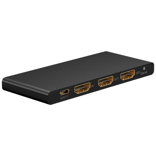 goobay 58481 HDMI Splitter 1 auf 2 / Unterstützt 4k @60Hz (Ultra HD 2026p) / HDMI Verteiler/HDMI Eingangssignal auf bis zu 2X HDMI Ausgänge wie TV Gerät, Monitor, Beamer, PS5 und Xbox von goobay