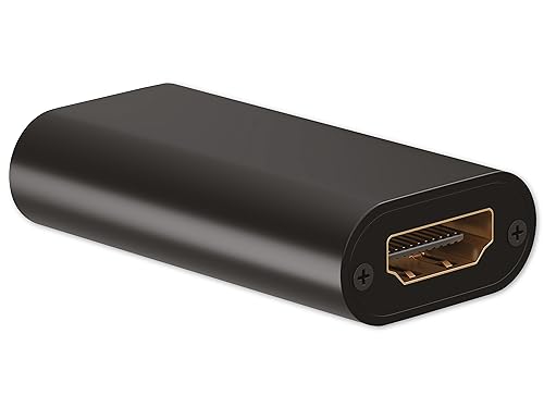 goobay 58491 HDMI Signalverstärker/Repeater 4K @30Hz - zum Verlängern Einer HDMI Verbindung auf bis zu 40m / Flaches Robustes Gehäuse aus Aluminium/Schwarz von goobay