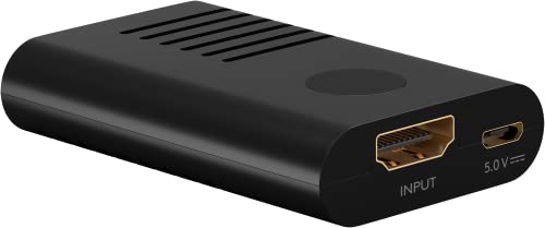 goobay 58492 HDMI Signalverstärker/Repeater 4K @60Hz - zum Verlängern Einer HDMI Verbindung auf bis zu 30m / Flaches Robustes Gehäuse aus Aluminium/Schwarz von goobay