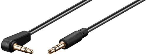 goobay 59526 Audio Klinkenkabel AUX, 3,5 mm stereo 4-pol Slim, CU, 90° Abgewinkelt - Klinke 3, 5 mm Stecker (4-Pin, stereo) auf Klinke 3,5 mm Stecker (4-Pin, Stereo) von goobay